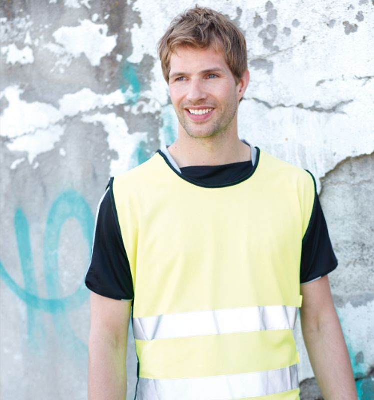 Refleksvest standard med trykk uten glidelås